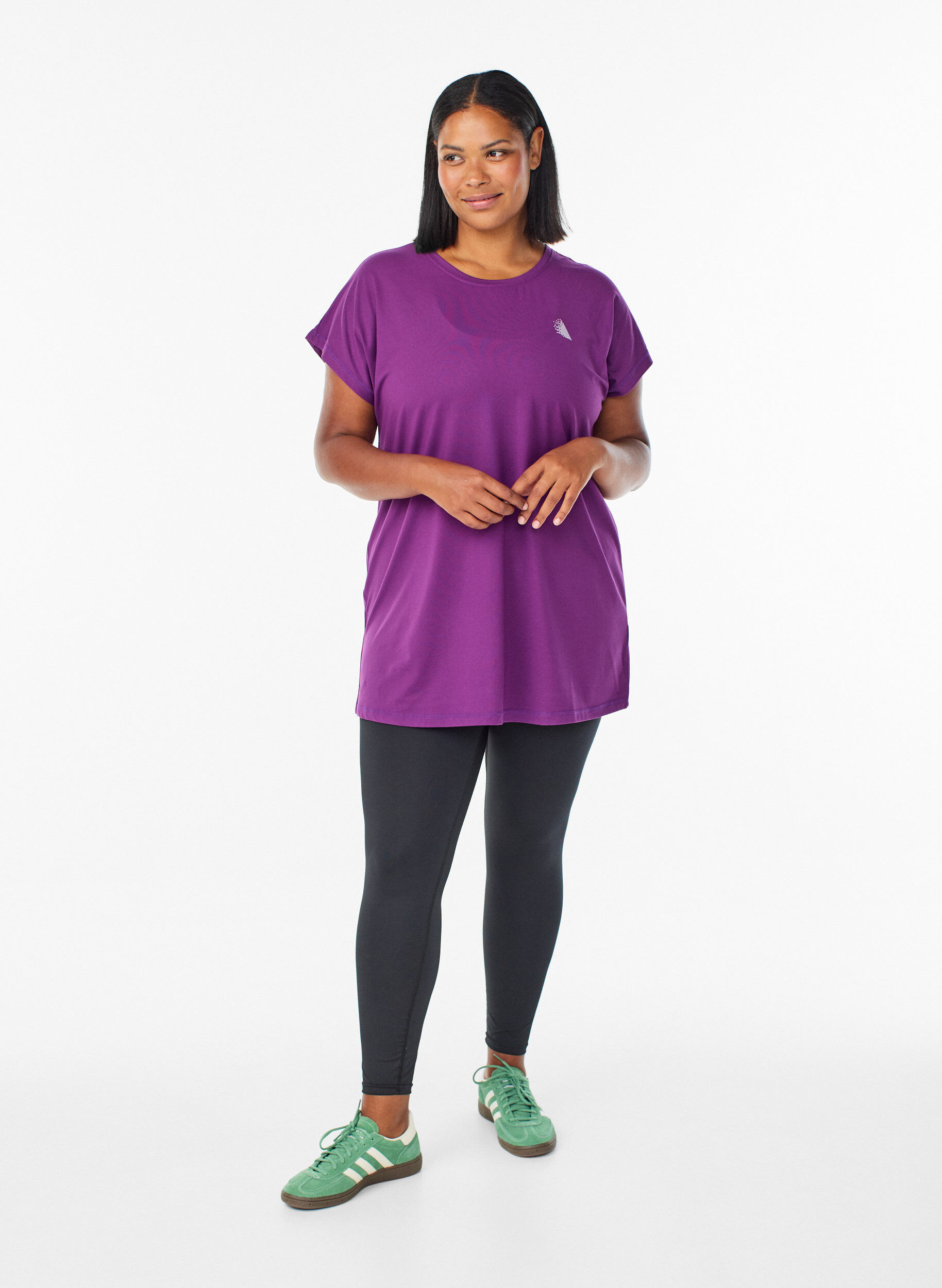 ZizzifashionLong training t-shirt, Purple, Model image number 1