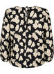 Long-sleeved blouse with print and bows, Black, Packshot image number 1