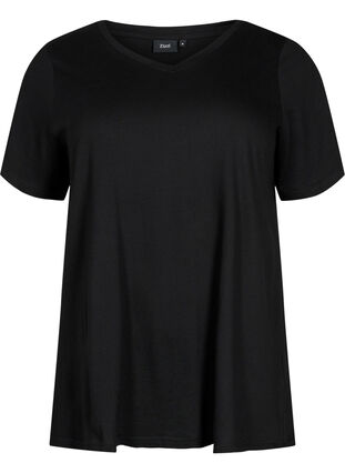 Short sleeve t-shirt with a-shape, Black, Packshot image number 0