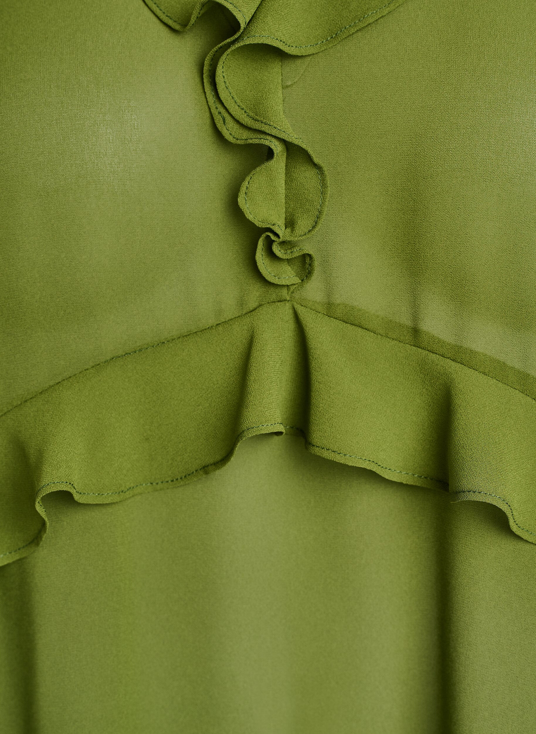 ZizzifashionLightweight dress with ruffles and a V-neck, Green, Packshot image number 2