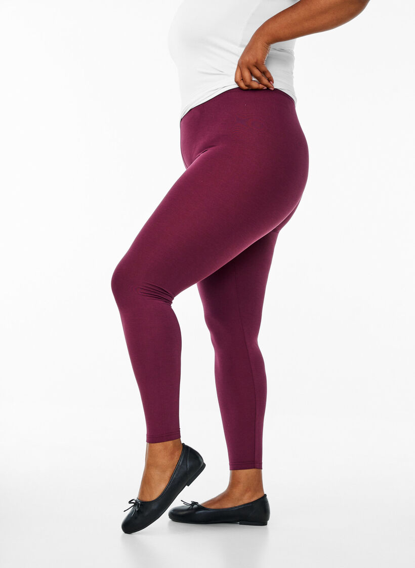 Basic leggings in viscose, Red, Model image number 0