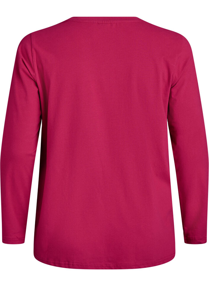 Basic jersey top with long sleeves, Pink, Packshot image number 1