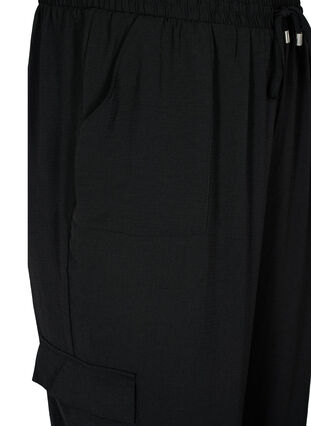 Plain cargo pants with large pockets, Black, Packshot image number 2