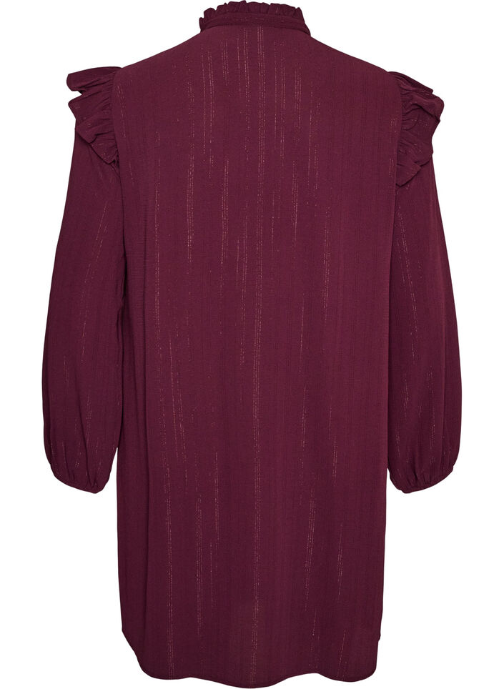 Short dress with ruffles and glitter, Red, Packshot image number 1