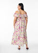 Floral midi dress with off-shoulder ruffle, Vanilla, Model image number 2
