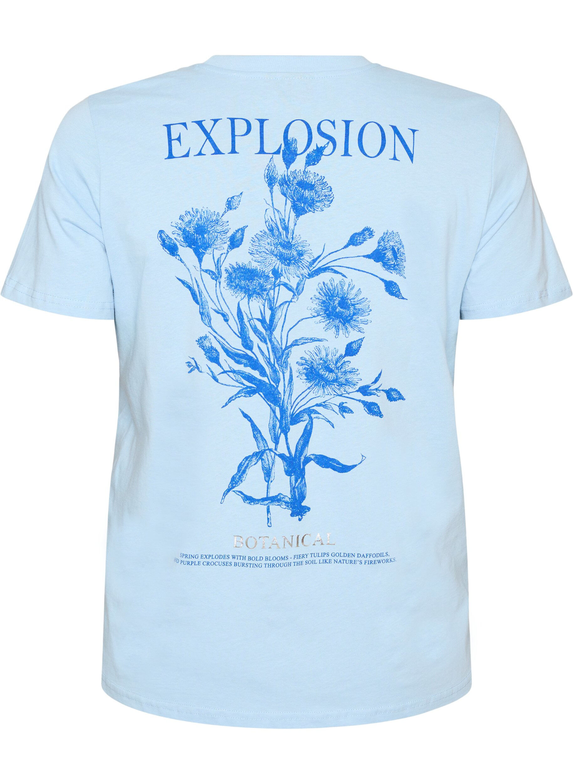 ZizzifashionCotton T-shirt with print, Light Blue, Packshot image number 1