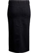 FLASH - Midi denim skirt with a front slit, Black, Packshot image number 1