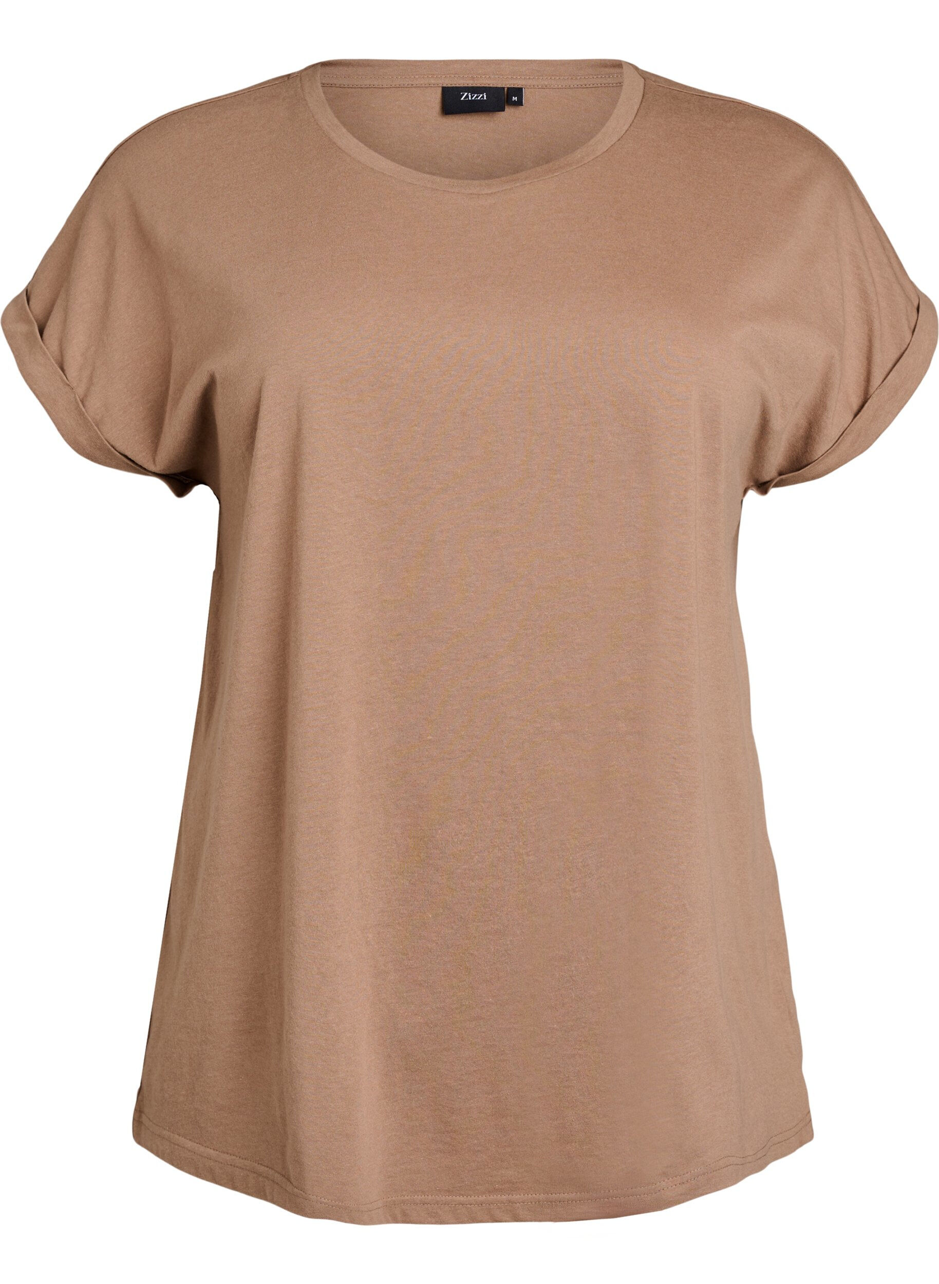 Zizzifashion Short-sleeved cotton blend t-shirt, Brown, Packshot image number 0