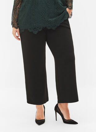 Cropped trousers with width, Black, Model image number 2