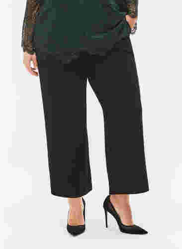Cropped trousers with width, Black, Model image number 2