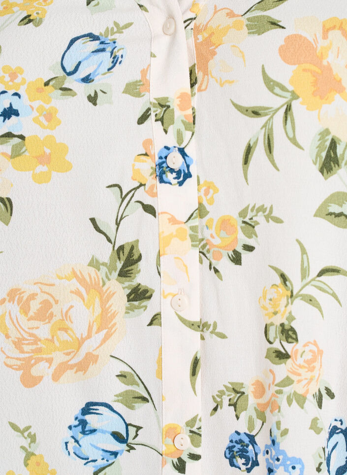 Viscose blouse with print and button fastening, Vanilla, Packshot image number 2