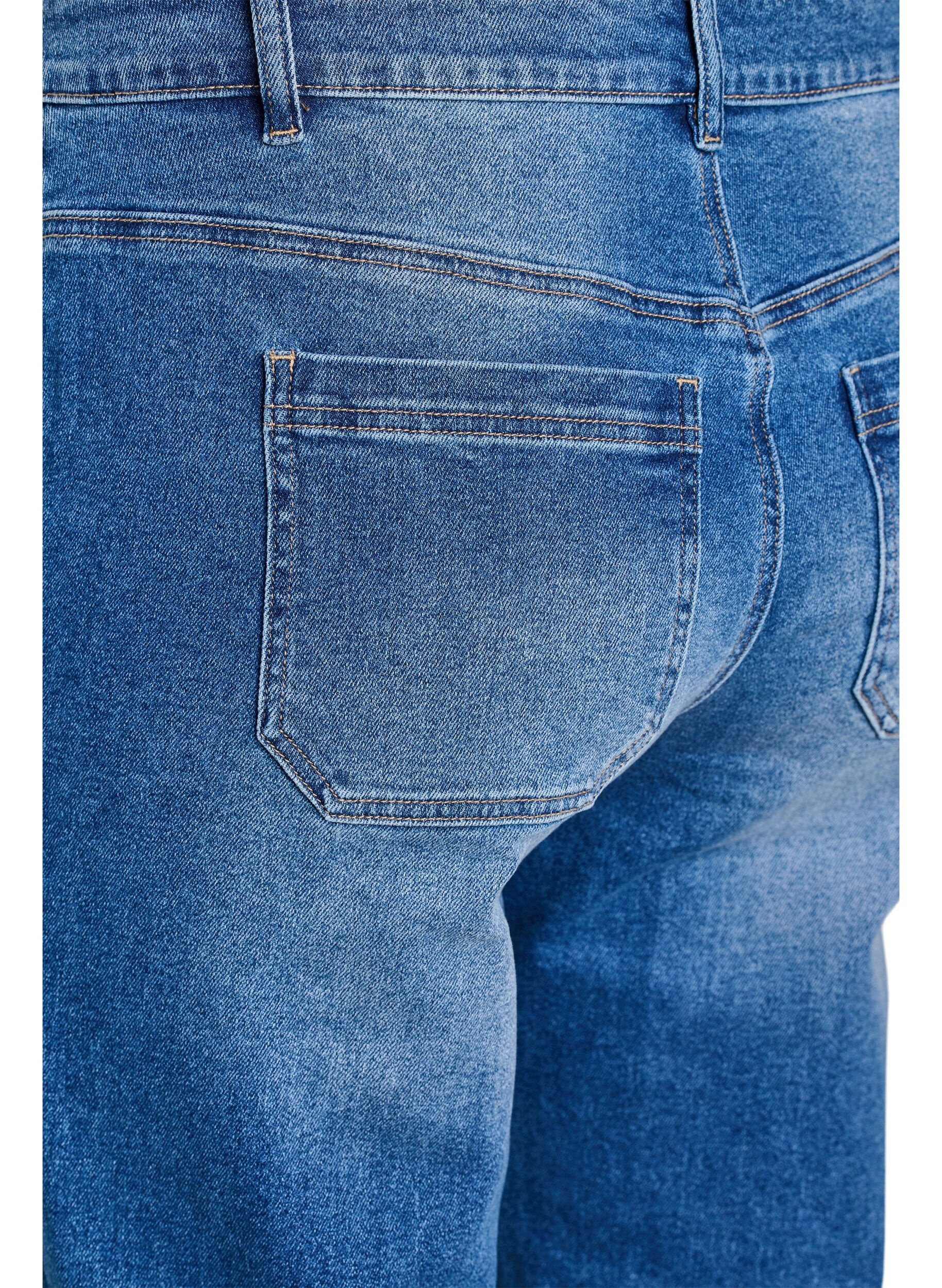Zizzifashion Jeans with front pockets and straight legs, Light Blue, Packshot image number 3