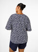V-neck blouse with floral print, White Blue Flower, Model image number 1