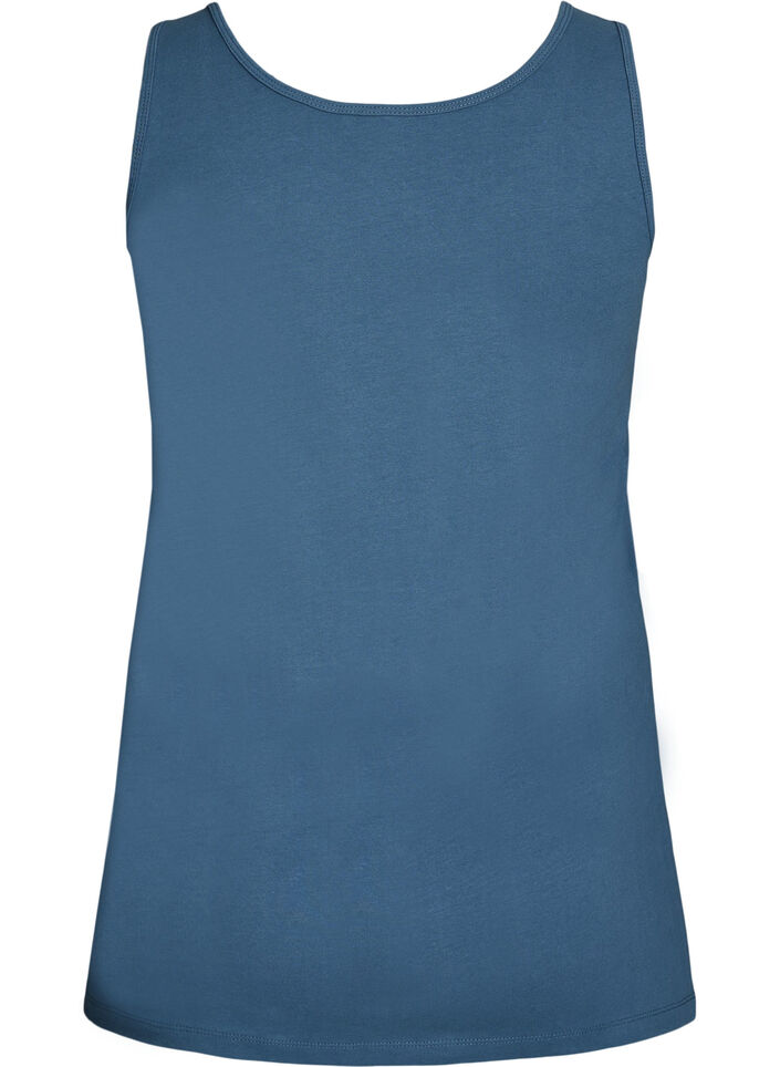 Solid color basic top in cotton, Grey, Packshot image number 1