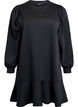 Short sweat dress with ruffle detail, Black, Packshot image number 0