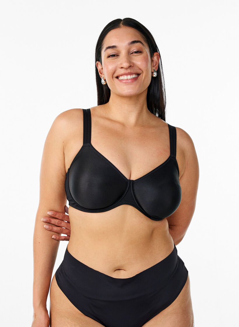 Moulded full coverage bra with high support, Black, Model image number 0