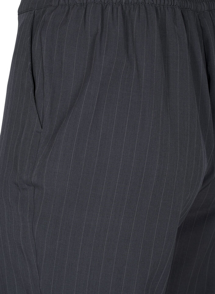 FLASH - Loose trousers with pockets, Dark Grey Mel Stripe, Packshot image number 3