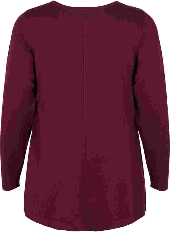 Round neck knitted jumper in cotton blend, Port Royal, Packshot image number 1
