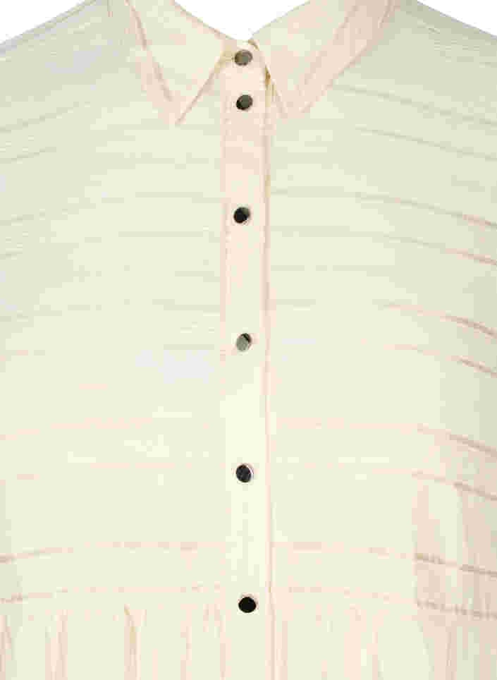 Patterned viscose tunic with buttons and long sleeves, Fog, Packshot image number 2