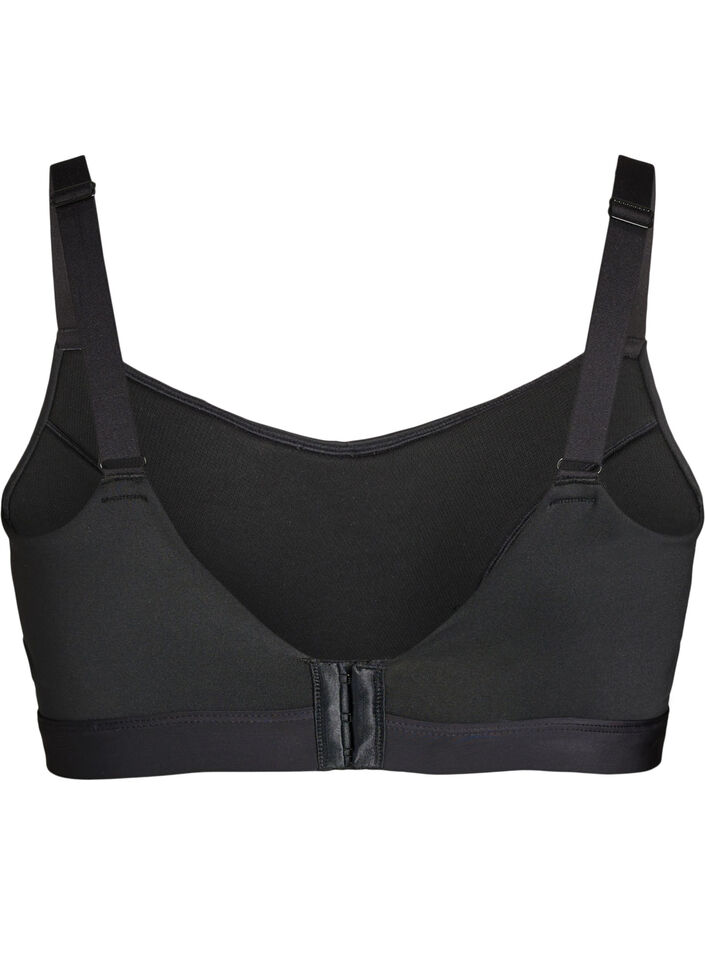 Lightly padded sports bra, Black, Packshot image number 1