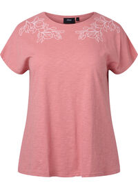 Cotton t-shirt with leaf print