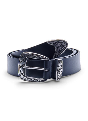 Belt in leather blend, Black, Packshot image number 0