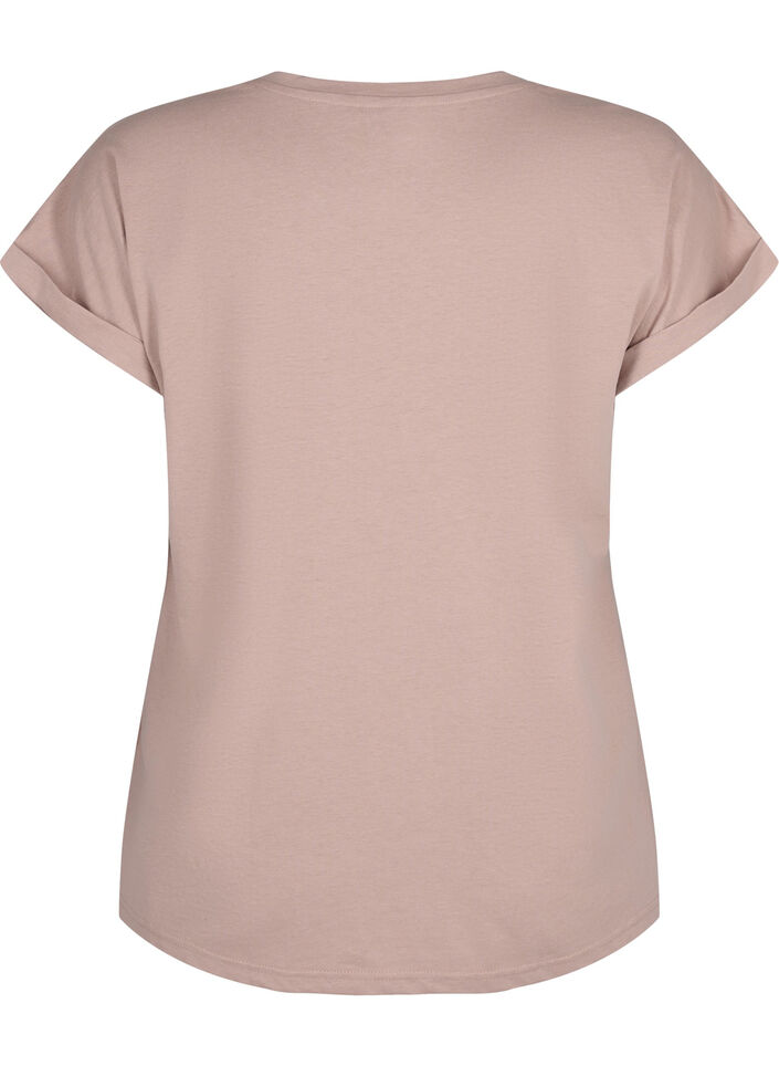 Short sleeved cotton blend t-shirt, Rose, Packshot image number 1