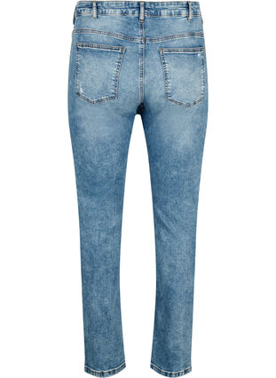 Emily jeans with regular waist and destroy, Blue denim, Packshot image number 1