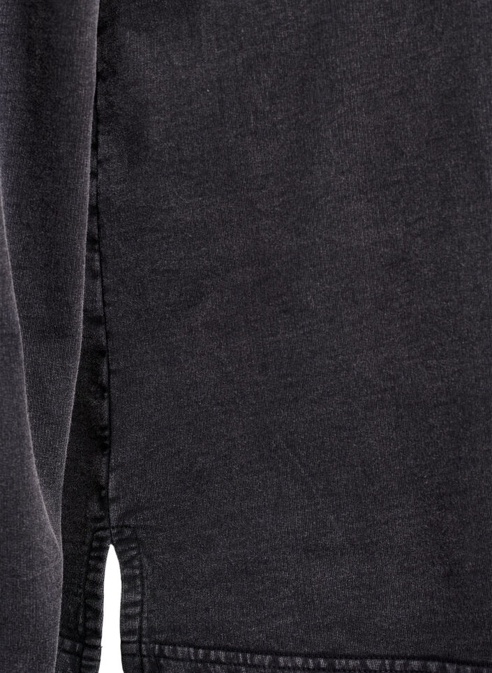 Sweatshirt with rhinestones and washed effect, Dark Grey, Packshot image number 3