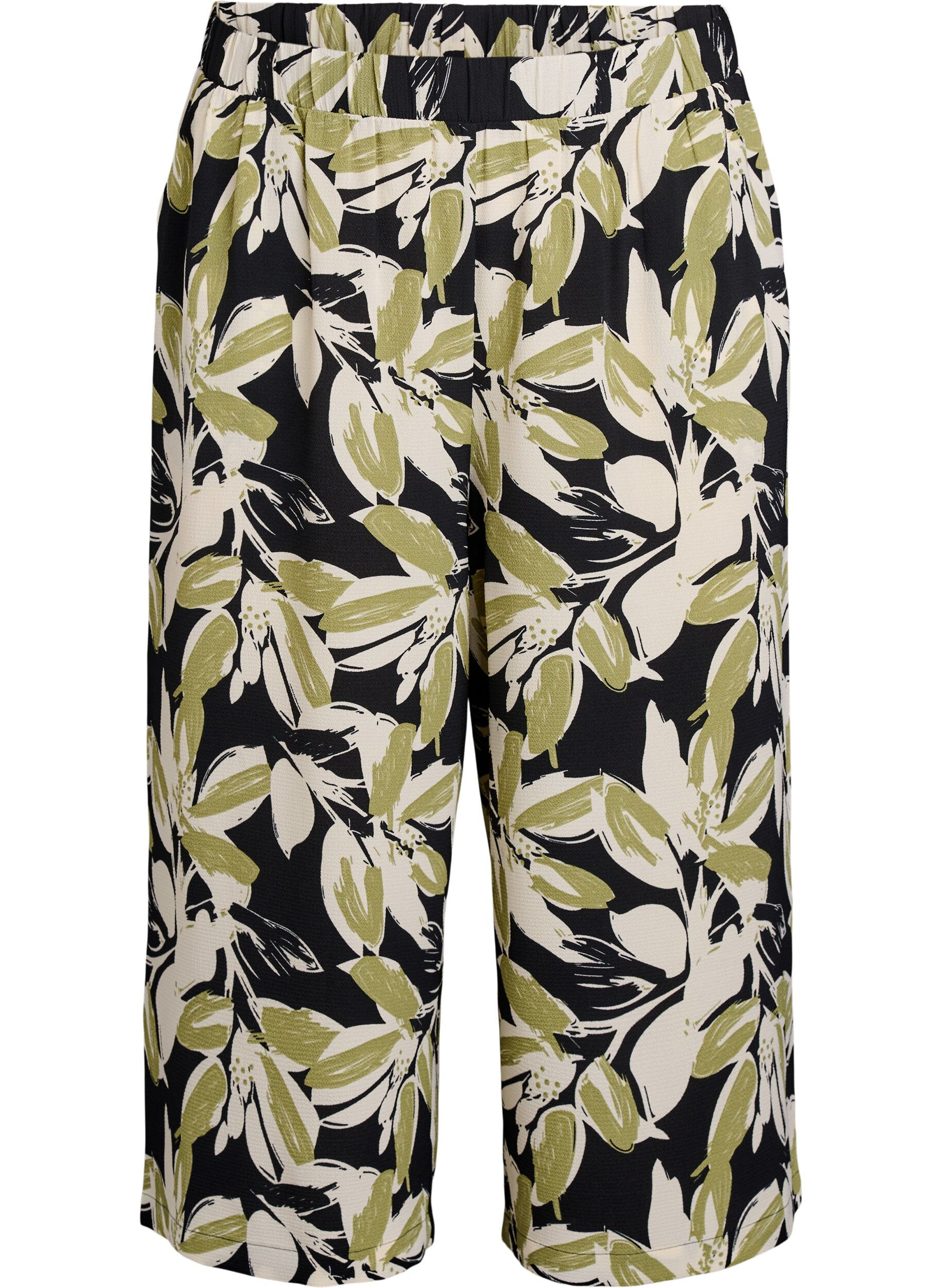 Zizzifashion Culotte trousers with print, Black, Packshot image number 0