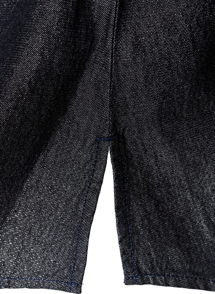 Denim shirt with glitter thread and 3/4 sleeves, Dark Grey, Packshot image number 3