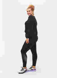 Training tights with reflective print, Black w. Reflex, Model