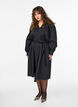 Dress in organic cotton with tie belt, Black, Model image number 0