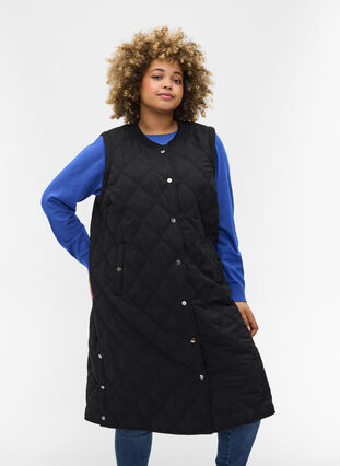 Quilted 2-in-1 jacket with pockets, Black, Model image number 2