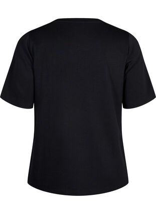 T-shirt in modal mix, Black, Packshot image number 1