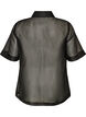 Sheer short-sleeved shirt with chest pockets, Black, Packshot image number 1