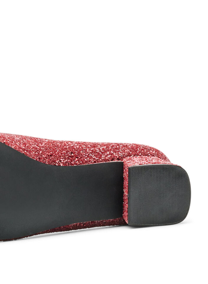 Glitter pump with bow, Red, Packshot image number 4