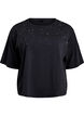Boxy T-shirt with pearls and rhinestones, Dark Grey, Packshot image number 0