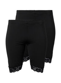 2-pack cycling shorts with lace trim