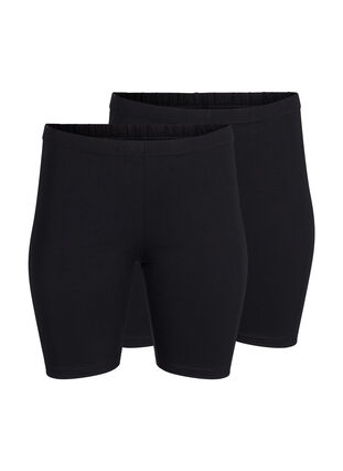 FLASH - 2 pack legging shorts, Black / Black, Packshot image number 0