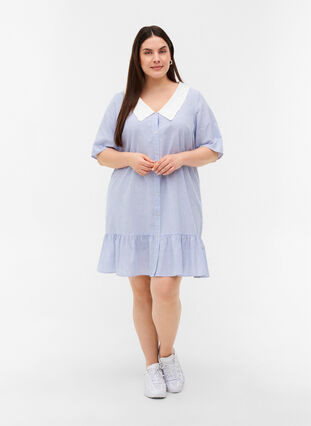 Striped shirt dress with collar, Marlin, Model image number 2