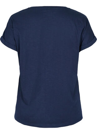 T-shirt with print in organic cotton, Navy Blazer Silver, Packshot image number 1