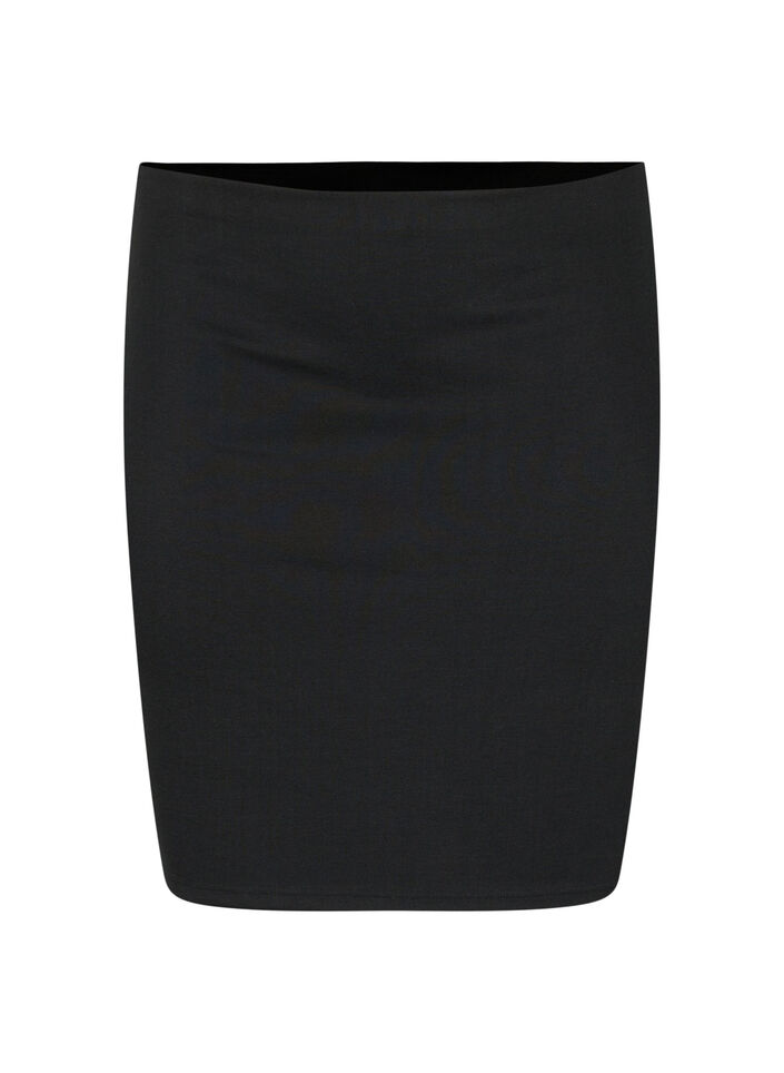 Tight-fitting viscose skirt with slit, Black, Packshot image number 0