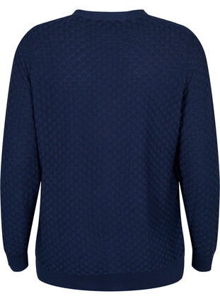 Patterned cotton cardigan, Navy Blazer, Packshot image number 1