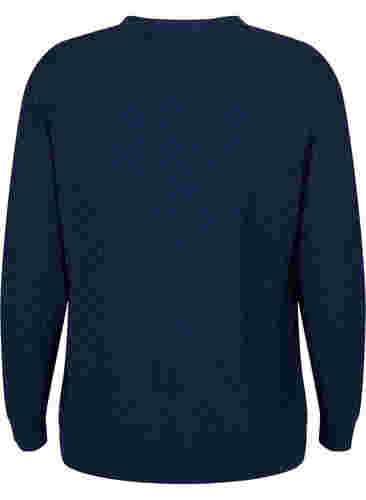 Patterned cotton cardigan, Navy Blazer, Packshot image number 1
