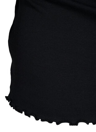 Rib tank top with buttons, Black, Packshot image number 3