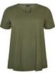 Solid-coloured basic cotton T-shirt, Green, Packshot image number 0