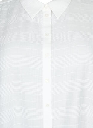 Long shirt in viscose with texture, Bright White, Packshot image number 2