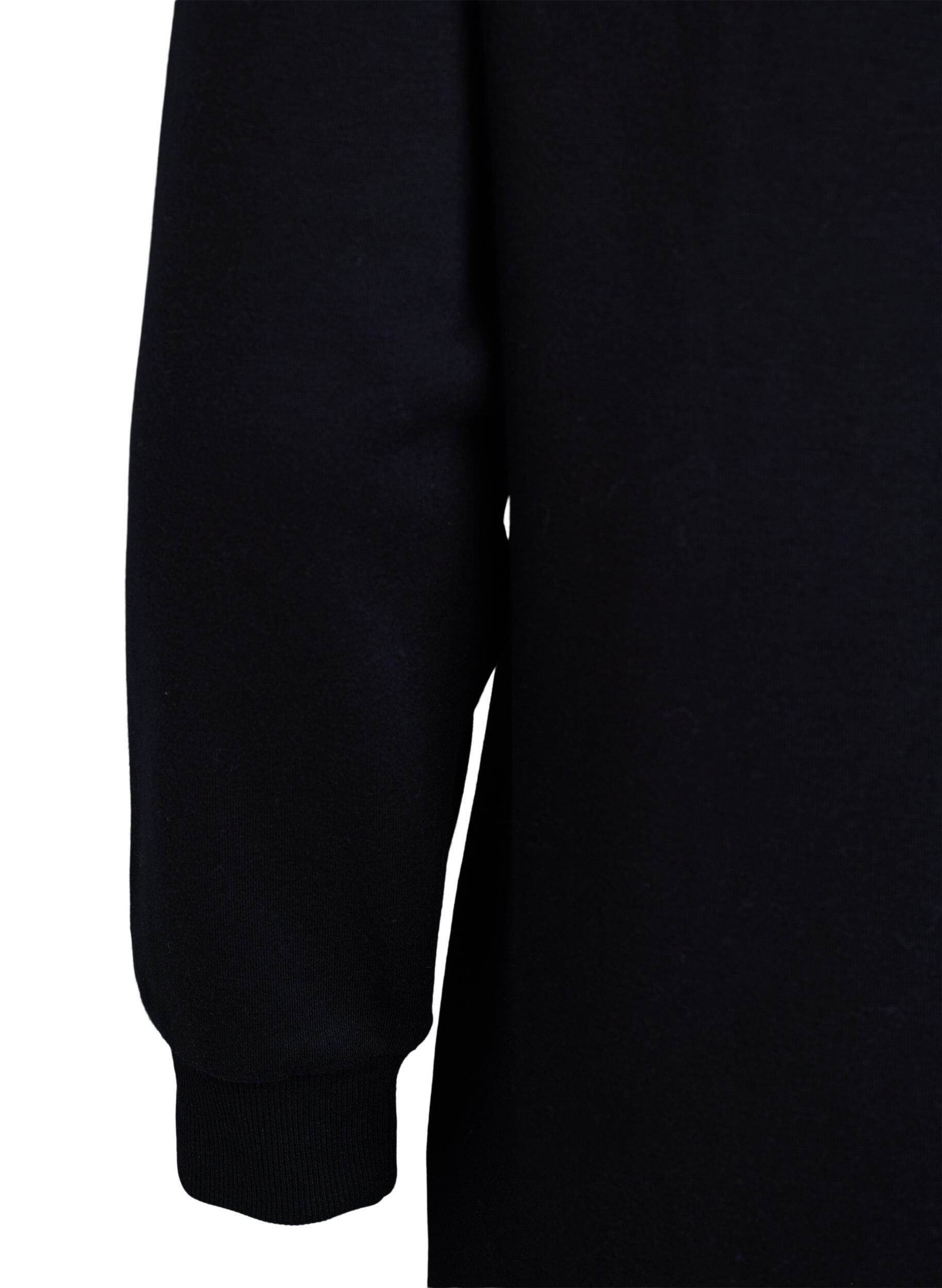 Zizzifashion Short sweatshirt dress with a high neck, Black, Packshot image number 3