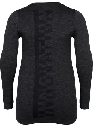 Melange seamless ski base layer undershirt, Dark Grey Melange, Packshot image number 1